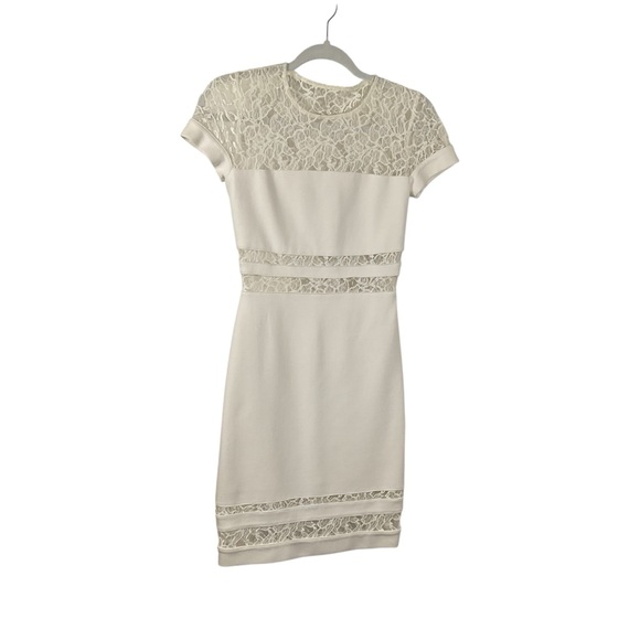Bailey 44 Dresses & Skirts - Bailey/44 Women’s White Lace Accents Short Sleeves Side Zip Lined Dress. Size XS